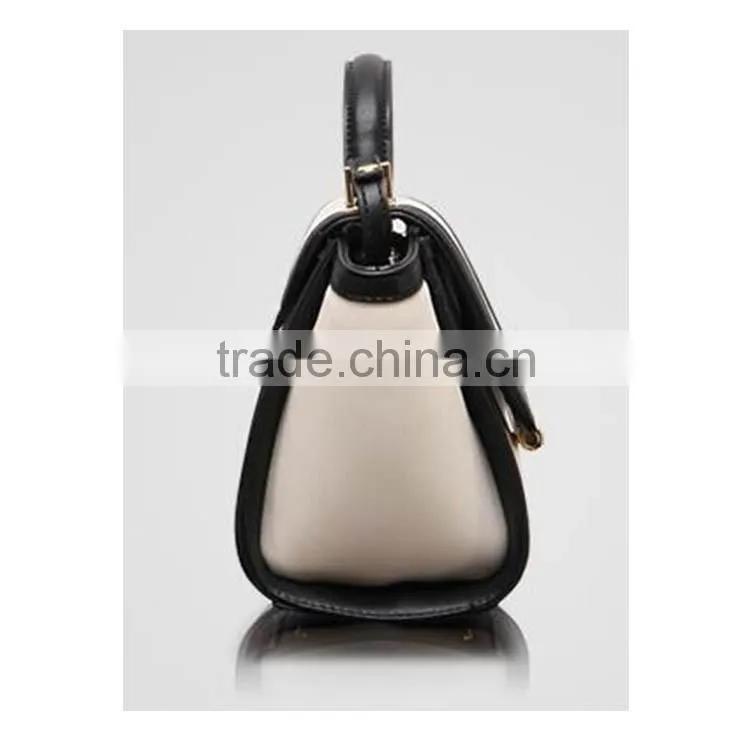 Wholesale PU leather women bags trendy trapeze bags fashion casual lock handbags