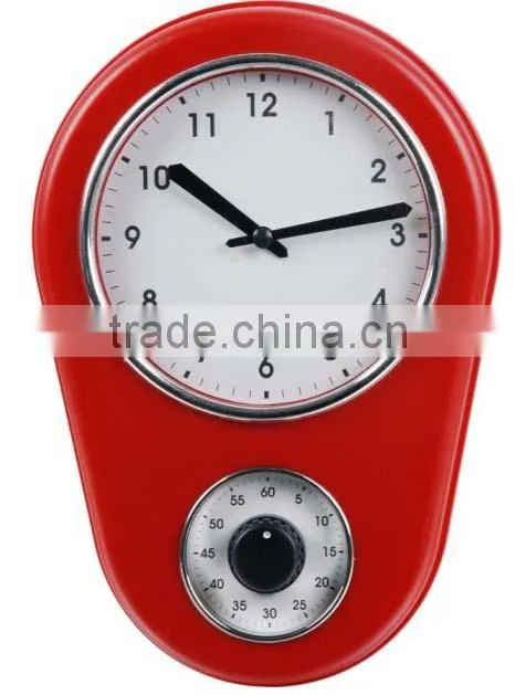 Analog wall amounted alarm clock with countdown timer