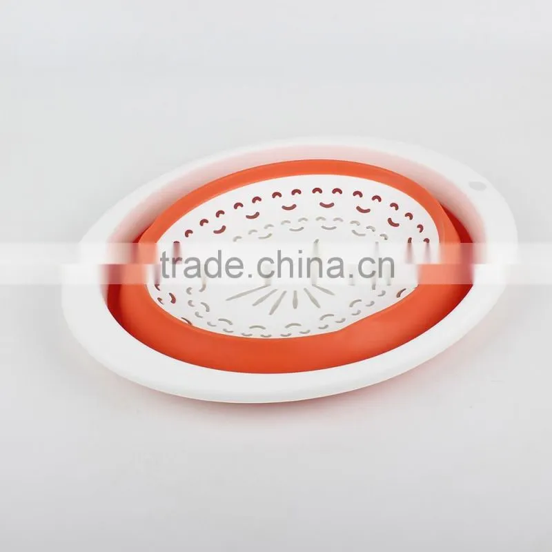 Portable round customized colorful food grade plastic Collapsible Basket
