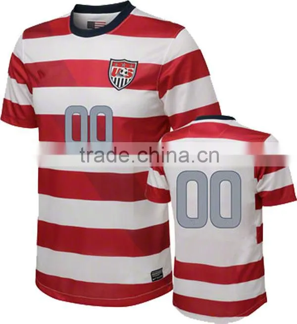 Oem Manufacturer Custom Sublimated Quality Stripe Soccer Uniform