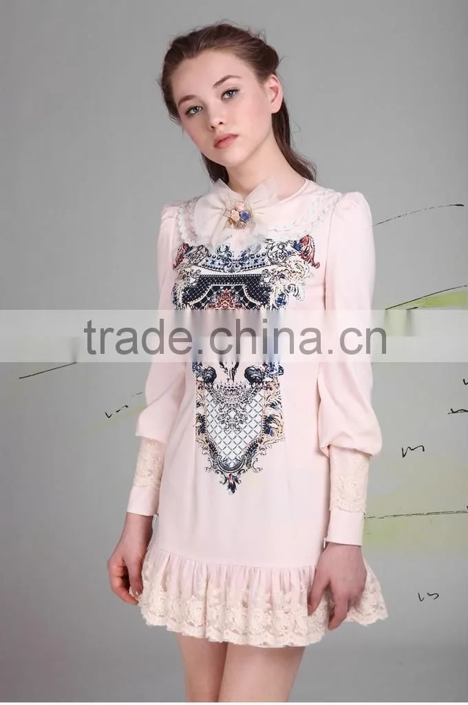 2015 Fashionable Alibaba Printed Design Women Dresses Made in India