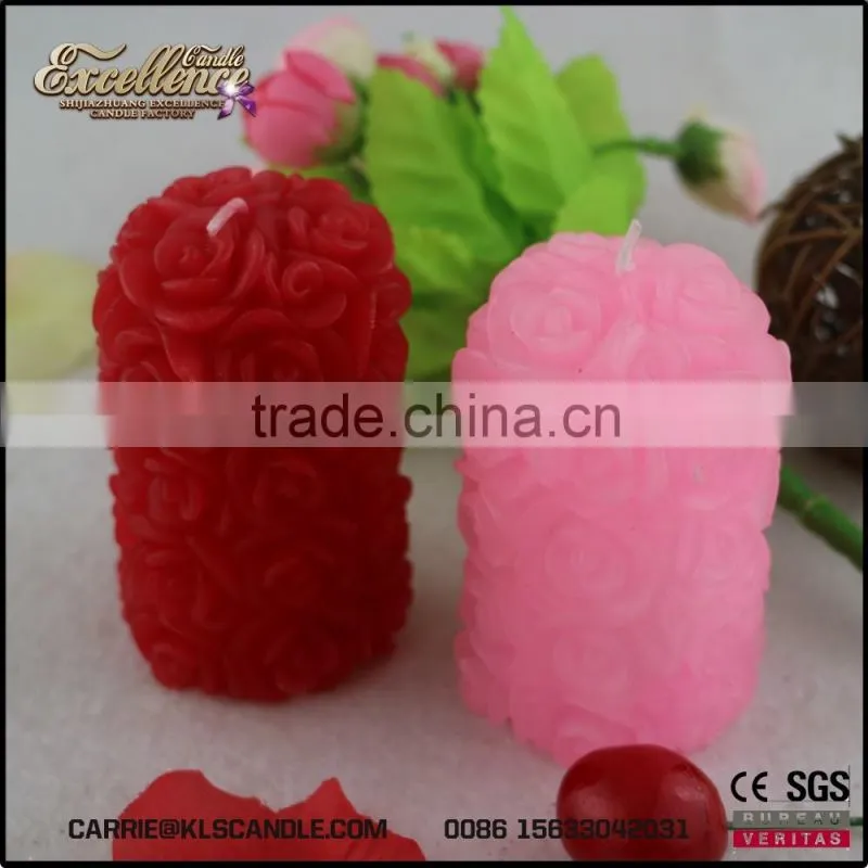 rose pillar shape wedding candle wholesale -carrie-0086 15633042031