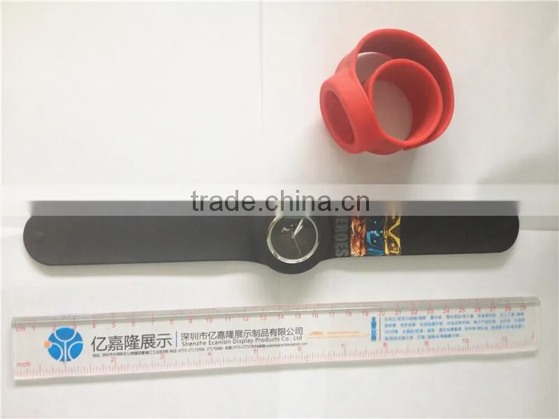 ladies slap watches with full printing flower ladies clap watches