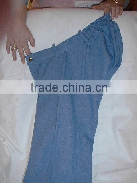 unisex wheelchair sitting pants with higher cutting back and lower cutting front