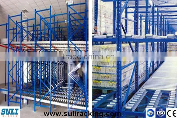 Gravity flow rack and shelves