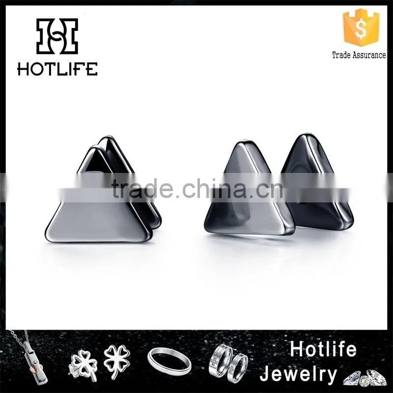 2016 fashion item special triangle shape stainless steel earrings