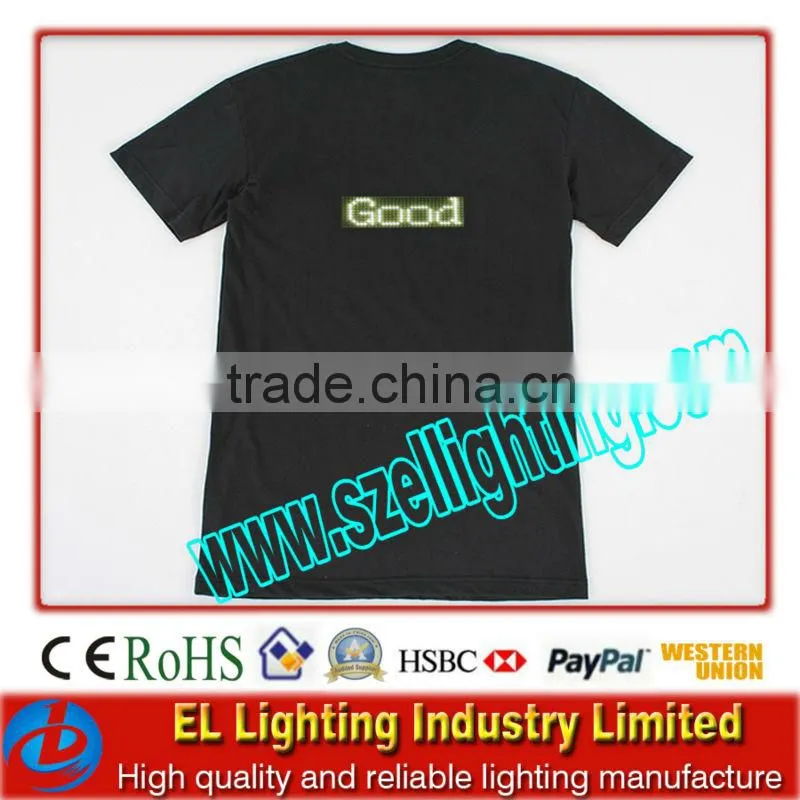 the new wireless inverter el t-shirt/ 100% cotton el t-shirt/DIY el t-shirt/1year warranty
