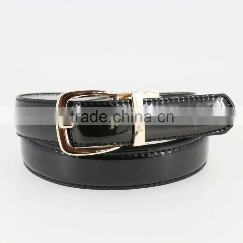 2015 colorful Lady reversible leather belt with shiny gold remove buckles in YiWu