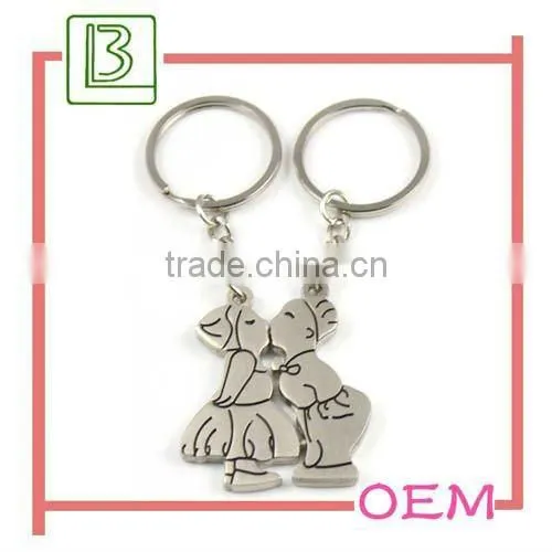 Alloy metal keychain couple for wedding souvenirs gifts in China from Dongguan