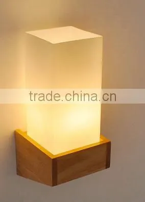 wood base stand wall light glass wall scone stylish decorative wall scone