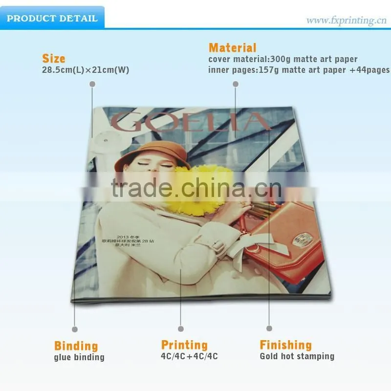 Custom pop up full color magazine book printing services factory
