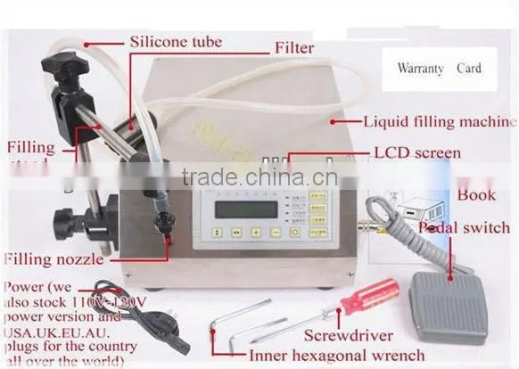 Numerical Control Mineral Water Filler for perfume ,oil, milk, soft dring(3-3000ml)