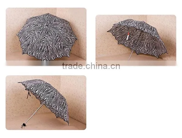 Zebra print pongee waterproof fabric fashion umbrella pongee fabric for women