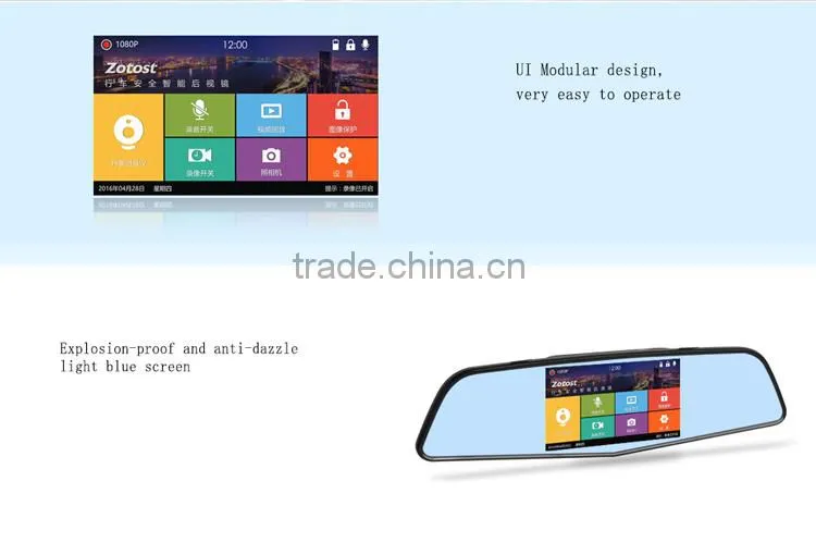 5" Touchpad Android Dual Lens Backup Camera 1080P GPS Car Navigation Recorder Camera Car Rearview Mirror DV DVR(X6)