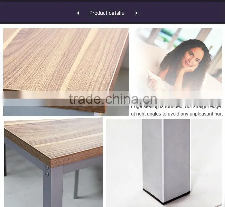 B0828 restaurant red oak with silver metal legs dinning table set