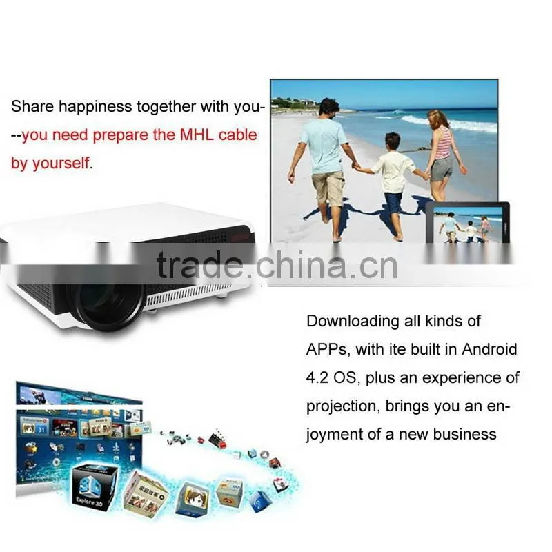 4k Projector 3D Projector Supports 4K Decoding LED Projector with Android WIFI Bluetooth Home Theatre for Business