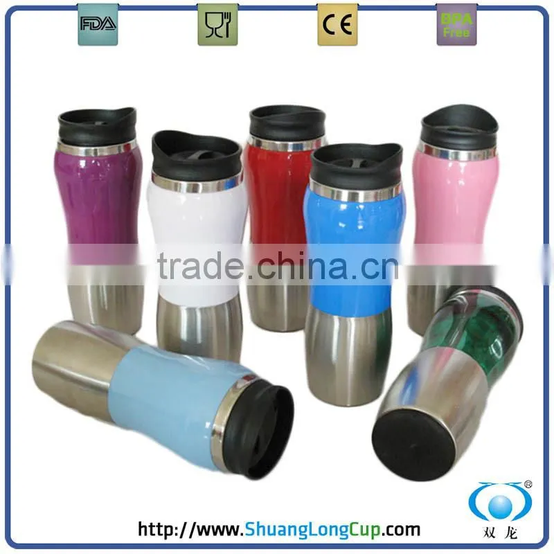 Two-Toned Double Wall Insulated Unique Coffee Travel Mug Tumbler