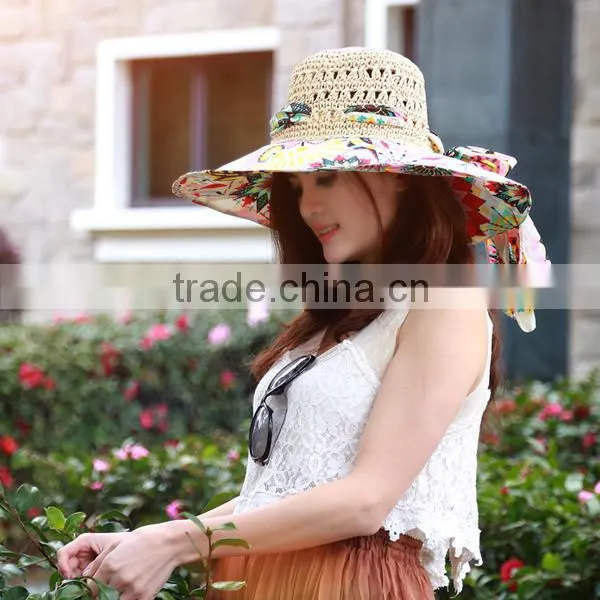 Beautiful design Women's paper peacock animal straw hats