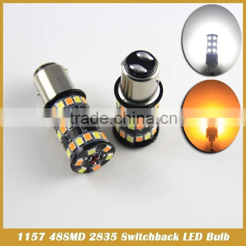 Dual Color 1157 White/Amber Switchback 22SMD 2835 LED Running Light/Signal light