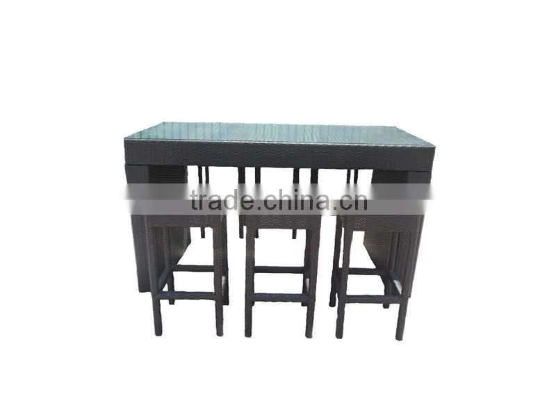 Outdoor Wicker Patio 7 Pieces Bar Set