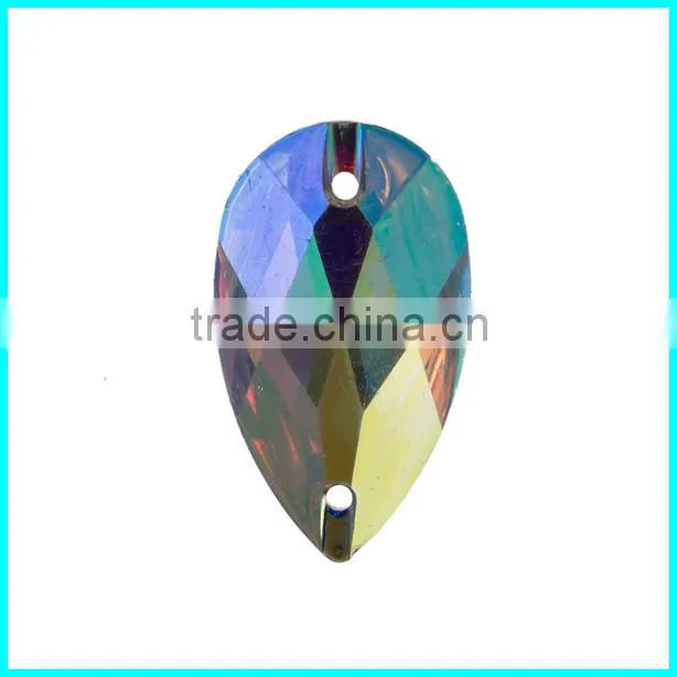 Flatback Rhinestone,Teardrop Acrylic stone 17*28mm , AB Sew On Stone