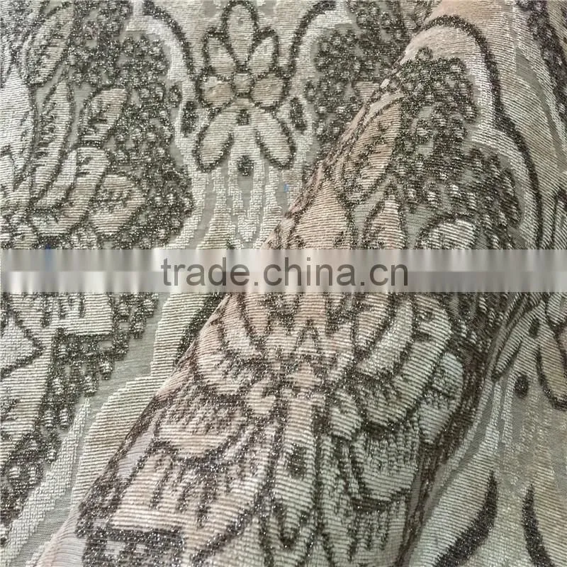 2015 100%polyester jacquard velvet with shiny yarn