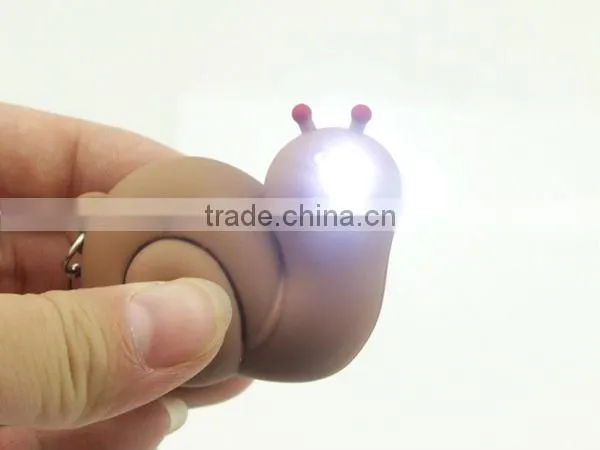 2013 Promotional Snail Shaped LED Keychain with Sound