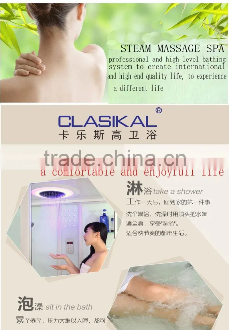 Foshan sanitary ware factory wholesale with massage glass shower room