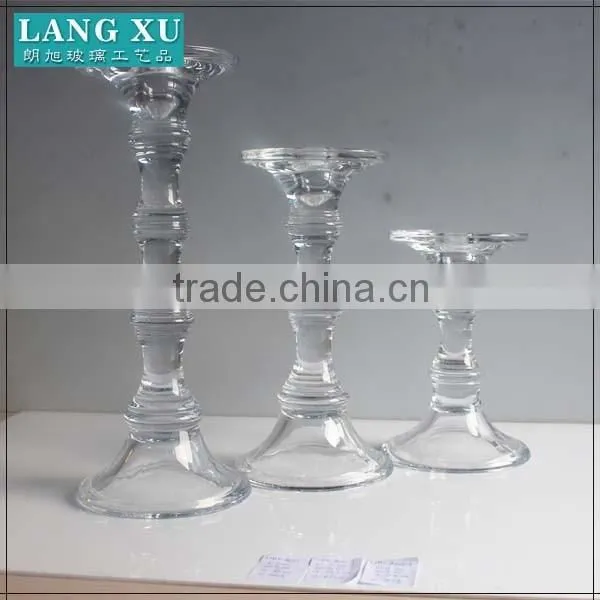 long-stemmed crystal glass bamboo candle holder