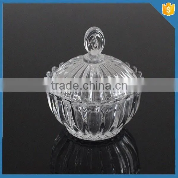 Bling crystal candle glass jar dome lid