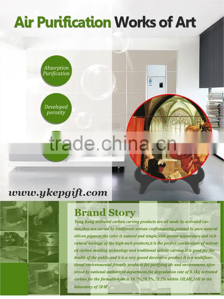 New model New Decoration Promotional Cheap European classic plate religious activated carbon craft