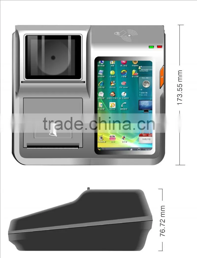 Microsoft Win CE 3g wifi touch screen pos terminal GC005