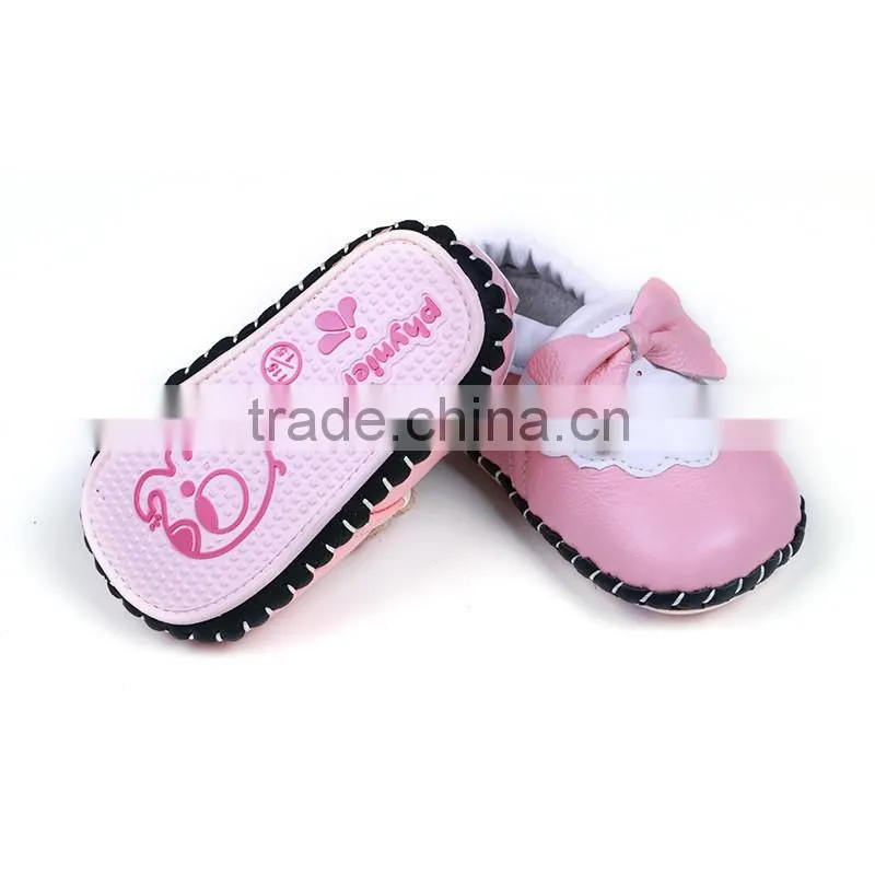 2016 New arrival soft sole leather wholesale baby shoes