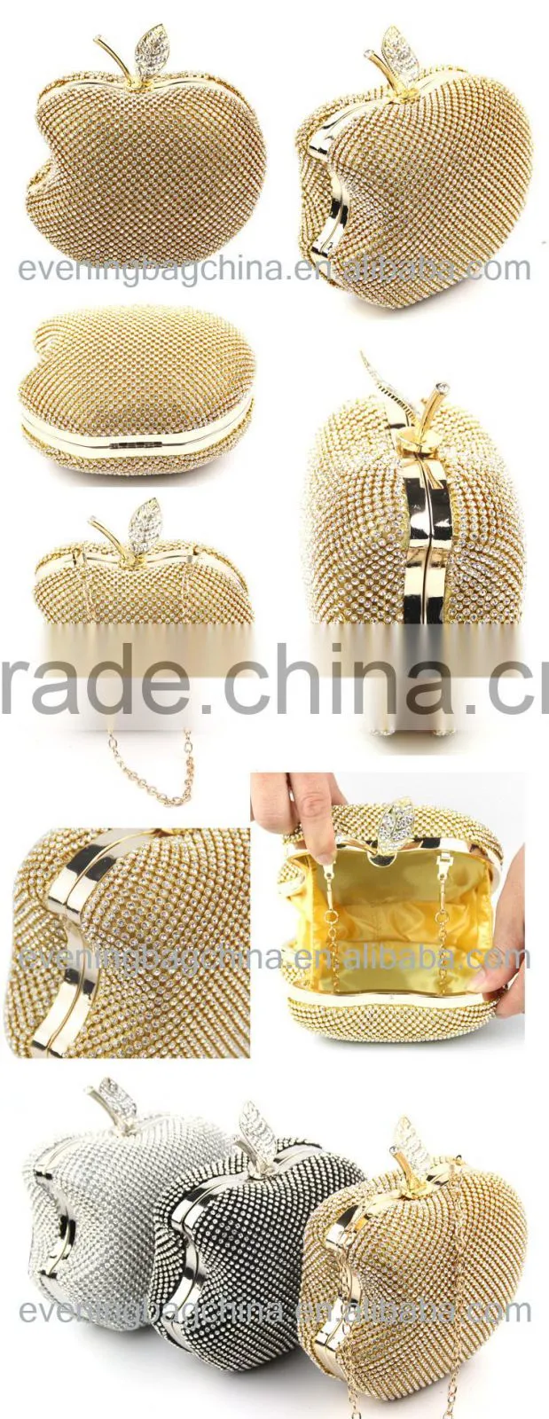 New design apple shaped evening bag on Alibaba