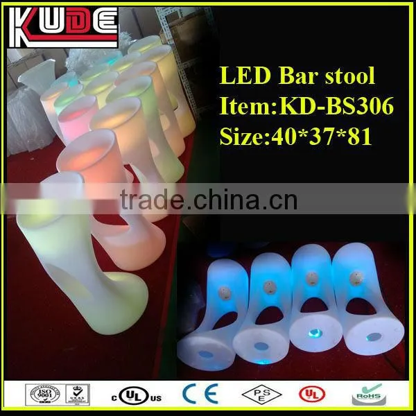 Remote control led illuminated bar stool/16 colors change led stools/led stool seat