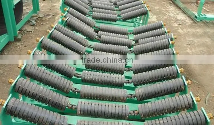 rubber coated buffer conveyor roller for stone quarry