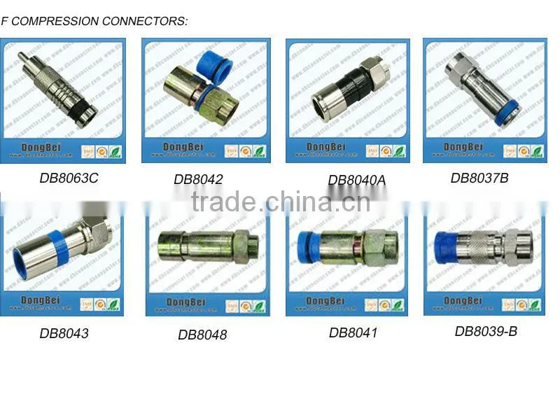 rg59 rg6 PAL female compression cable connectors from dngbei factory