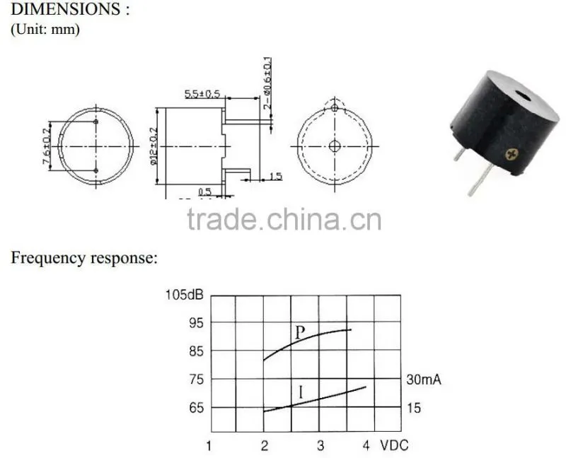FB-60SP03 electromagnetic signal transmitter piezoelectric buzzer (FBELE)