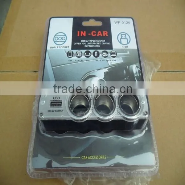 3 in 1 universal Car Cigarette Lighter With ONE USB