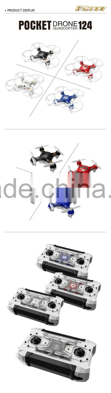 FQ777-124 Rc Mini Drones Pocket Drone 4CH 6Axis Gyro micro dron uav Quadcopter RTF