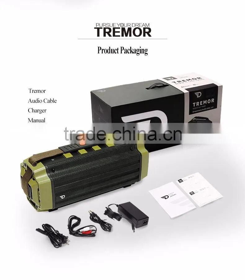 Dreamwave TREMOR Army Green Aluminum Wireless 50W Rugged Outdoor Bluetooth Speaker