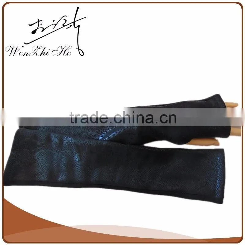 Party Dress Black Ladies Long Leather Glove With Ball
