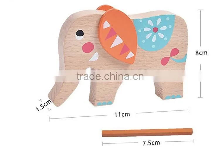 Cute educational wooden pile up stacking toy
