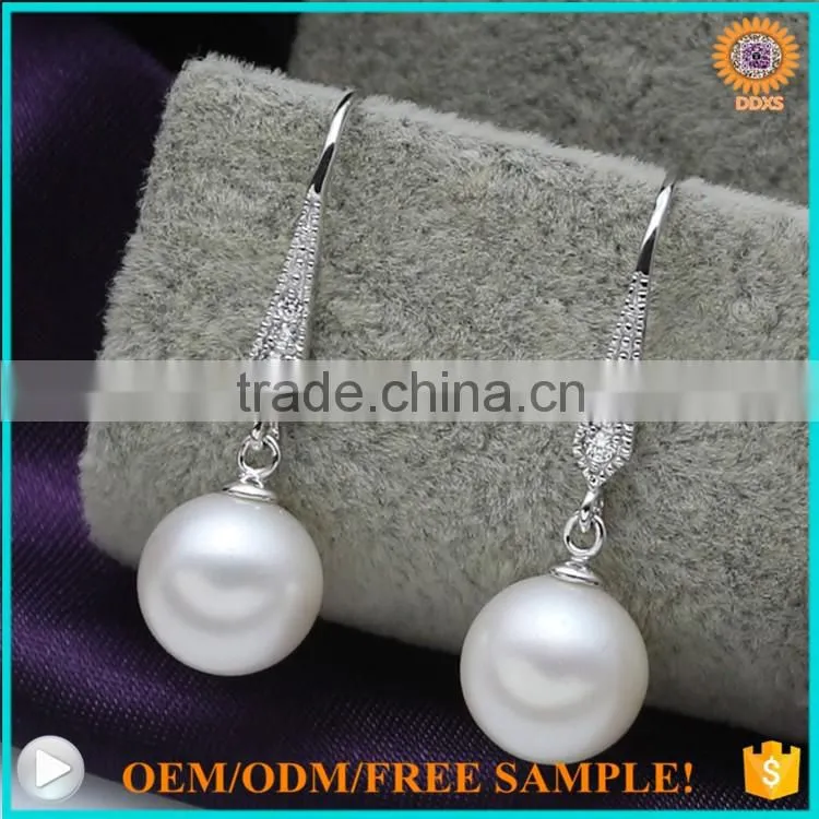 2016 Latest TOP quality shell pearl S925 silver jewelry earrings