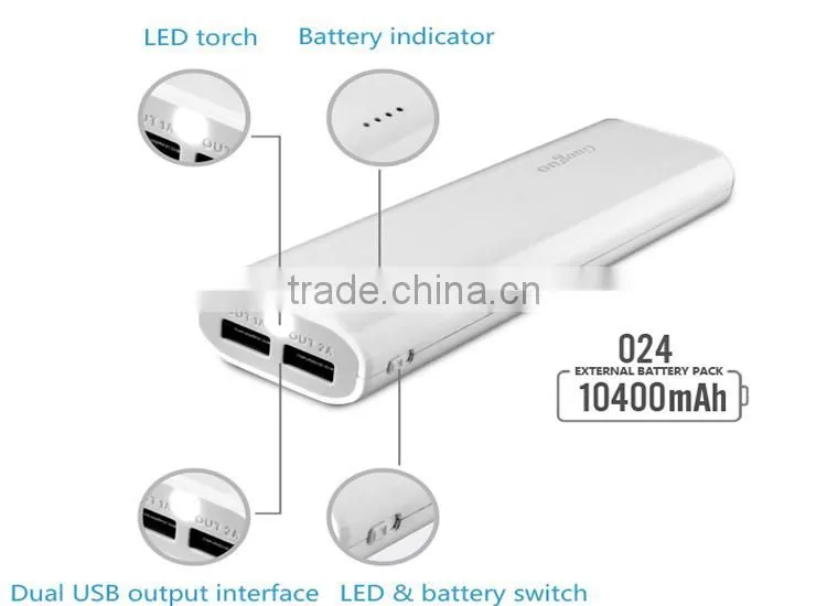 Colorful high Capacity Portable Mobile Power Bank 15600mAh with double usb port