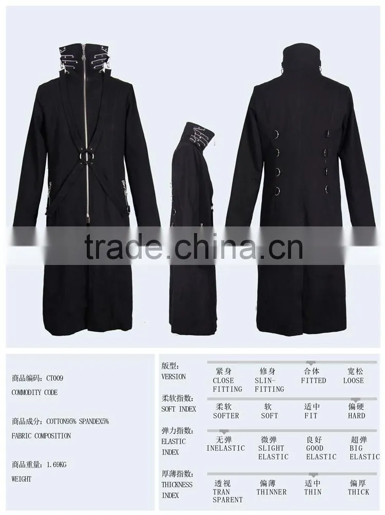 Devil fashion 2015 punk long coat in winter CT009