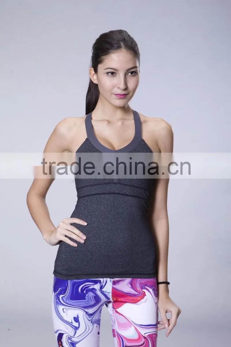 Cross Back Activewear Training Workout Fitness Padded Tank