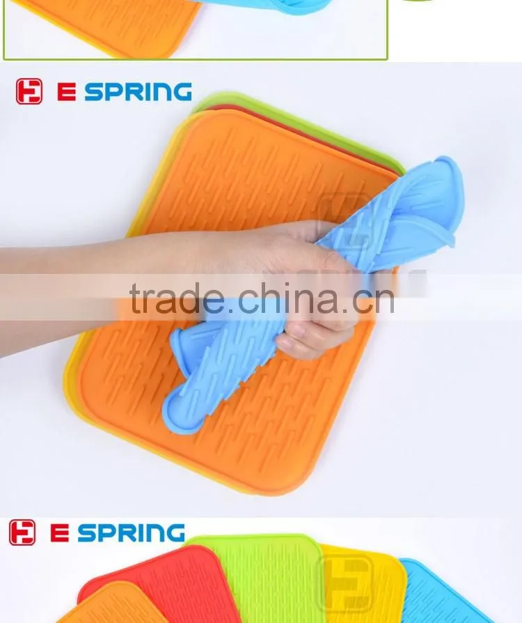 Heat resistant silicone dish drying mat silicone pot holder