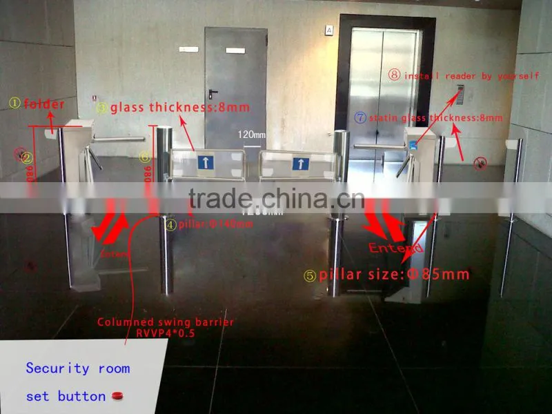Economic Price Motorized Swing Gate Handicapped Swing Barrier with IR Sensors
