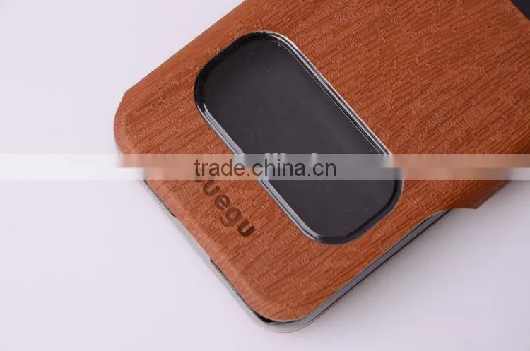 Double Sided Leather Case with Window for iphone 5 Case non Transparent